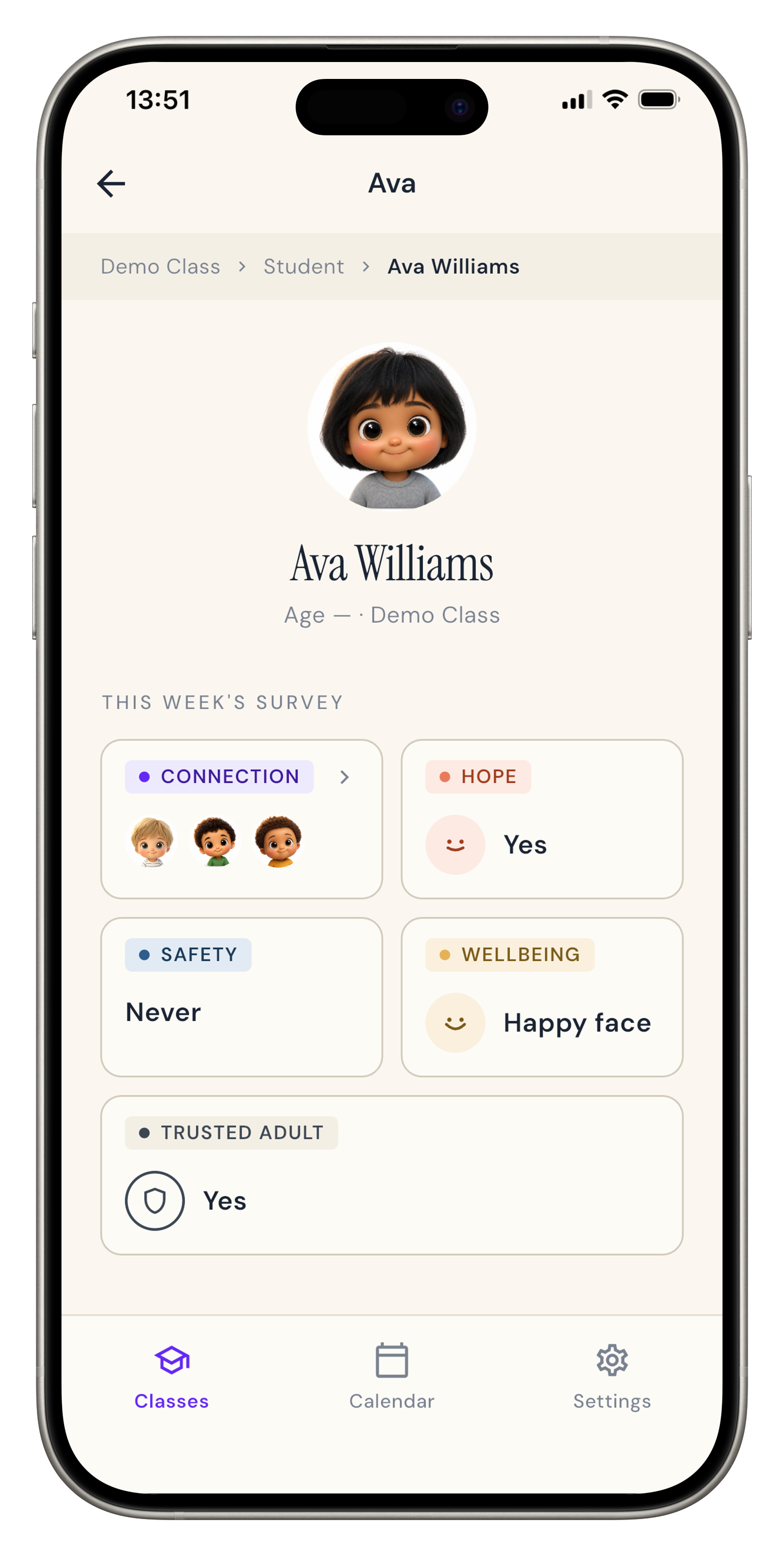 Kinnections app overview screen